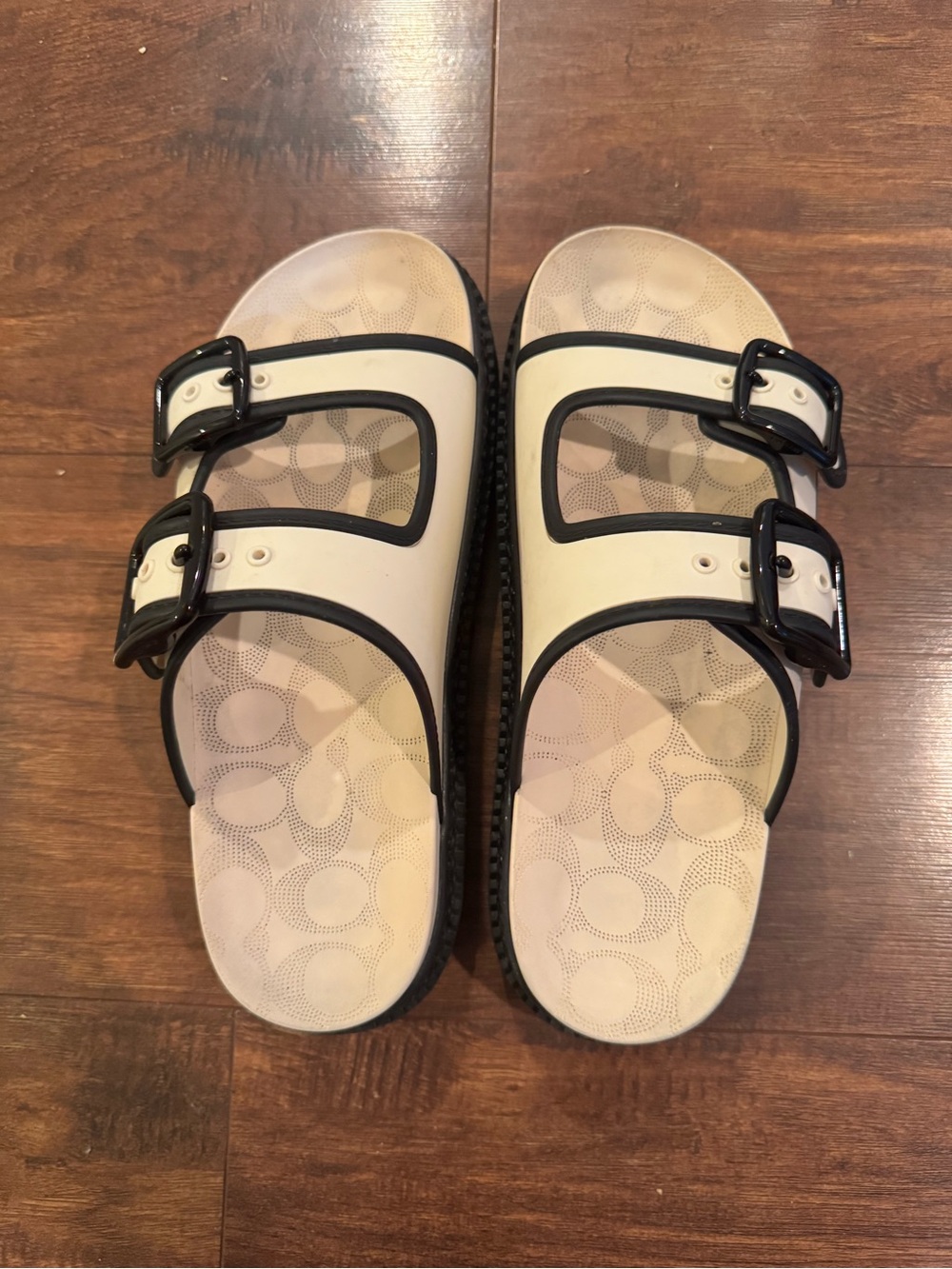 Coach Women's Black and White Lainey Sandal